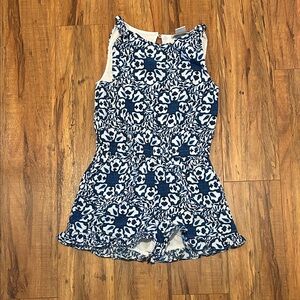 Vineyard Vines Blue and White Floral Romper
